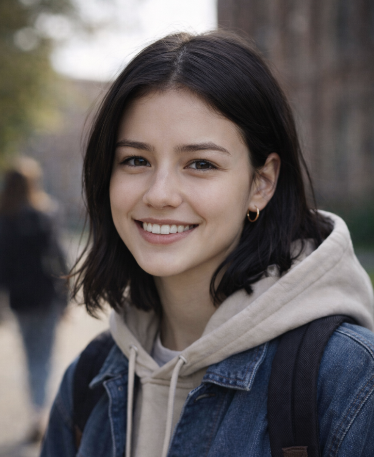 Portrait de mila étudiante qui est sur Loopi